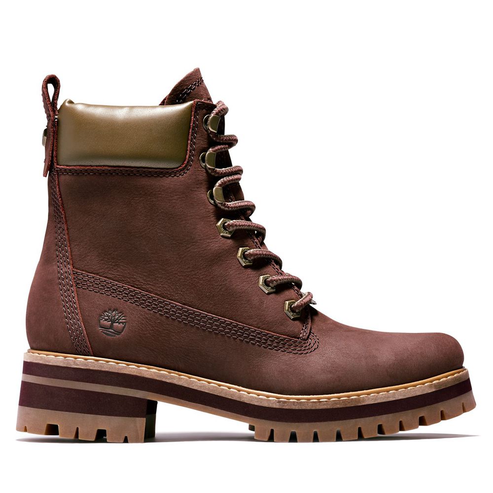 Timberland Womens 6-Inch Boots Courmayeur Valley - Burgundy - India BU4251390